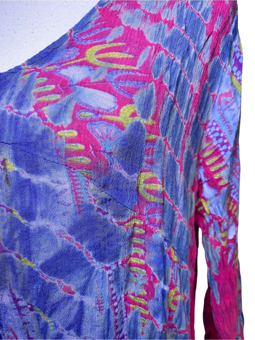 Greater Good | Pink & Purple Boho Print Crinkle Tunic Top - Picture 5 of 14